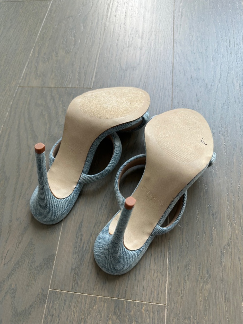 Steve Madden Sudden Denim Puffed Strap High Heel Sandal - Size 6 - Picture 5 of 6